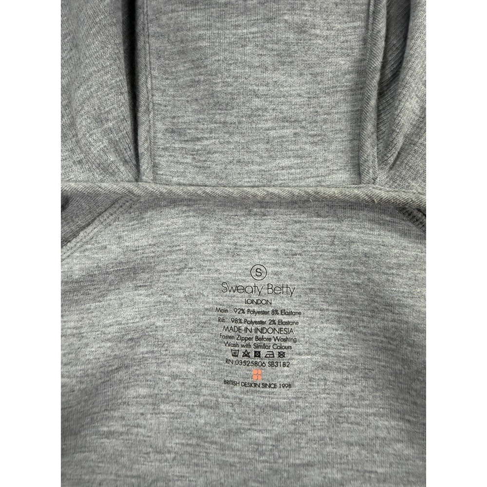 Sweaty Betty Women's S Gray Scuba Full Zip Hooded Jacket Athletic Stretch - Picture 12 of 16